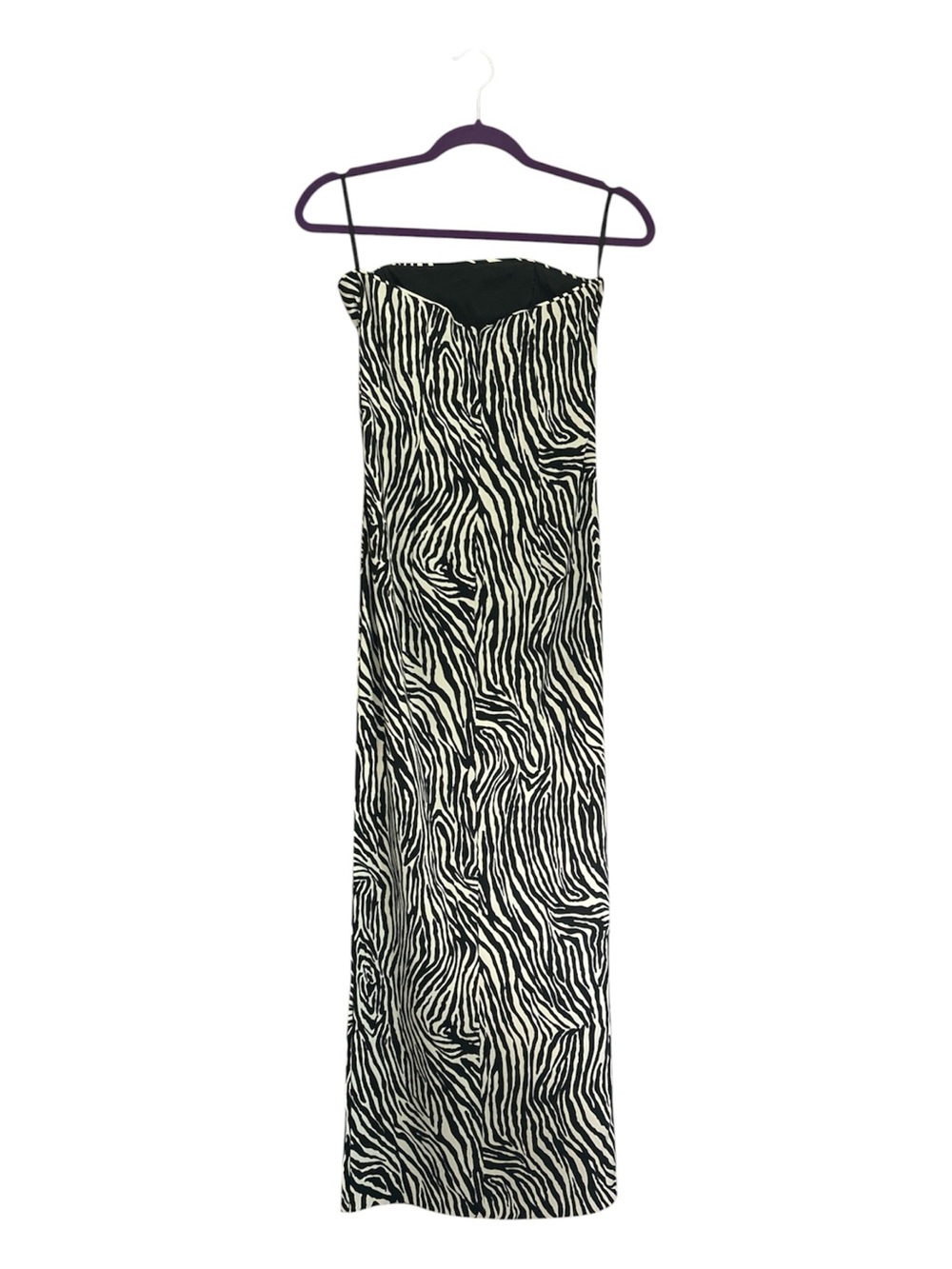 Vtg Y2K Jessica McClintock Gunne Sax Zebra Strapless Maxi Dress Size 5 (Small) - Picture 2 of 10